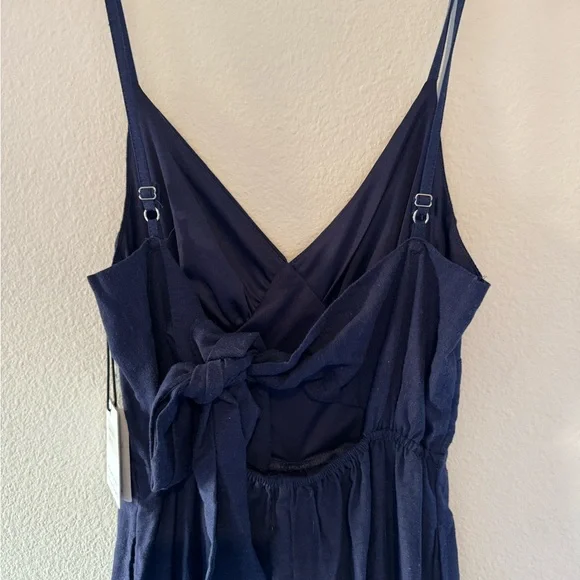 Japna linen blend jumpsuit. Navy blue. NWT. - Picture 5 of 12